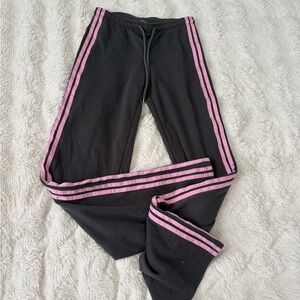 Edikted Black/Dark Grey Joggers with Pink Stripes - worn once